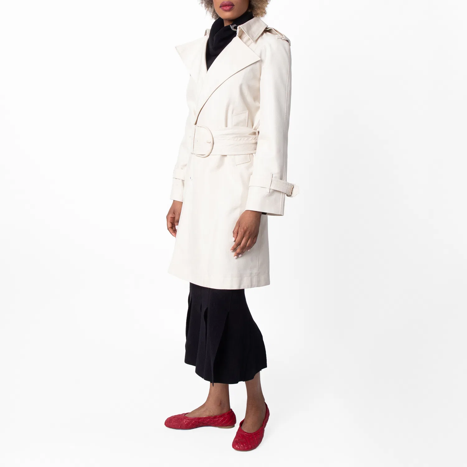 Плащ-тренч миди-длины из шелка Lightweight Mid-Length Trench Coat Burberry, Grain — фото 3