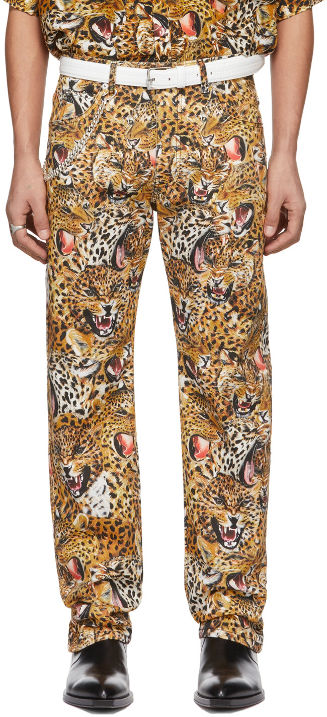 

Джинсы SSENSE Exclusive Beige Leopard Collage Jeans LU'U DAN