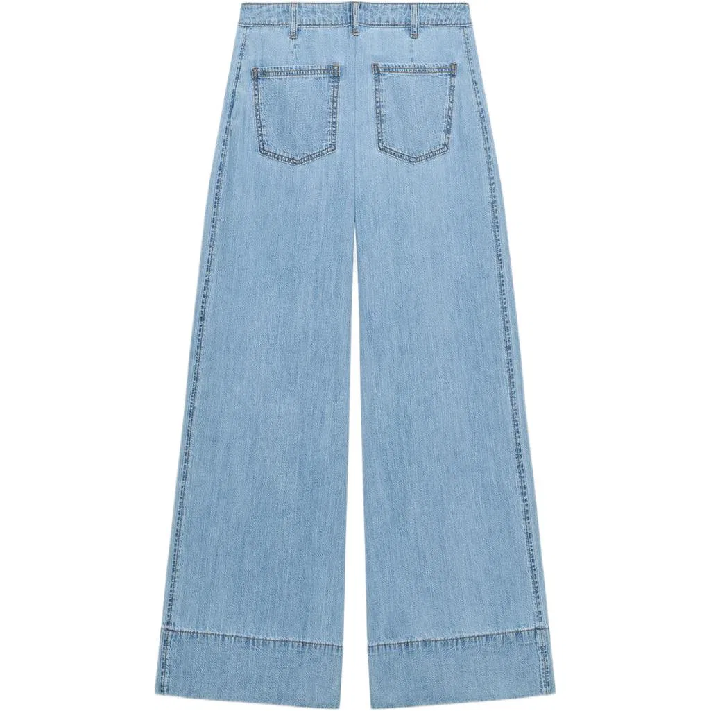 Женские джинсы с широкими штанинами Medium Blue ZARA, Medium Blue — фото 3