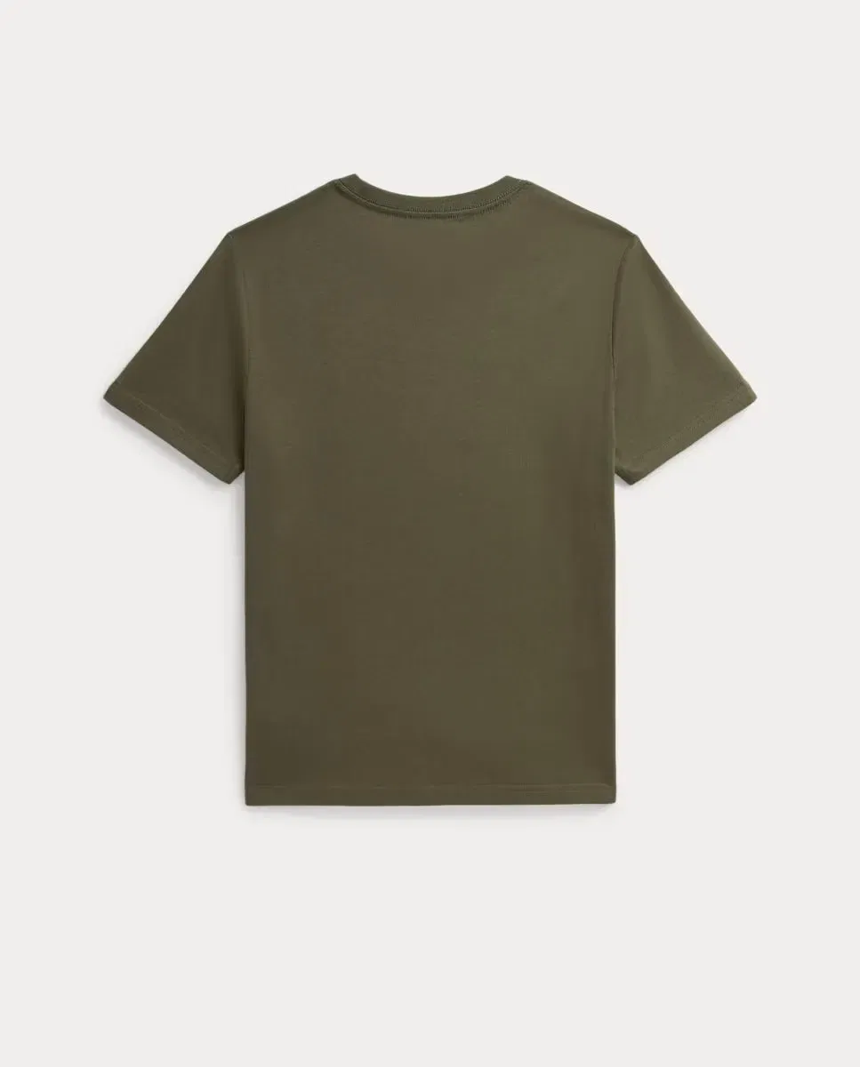 Детская футболка для девочек хлопковая Polo Ralph Lauren, Verde Militar — фото 2