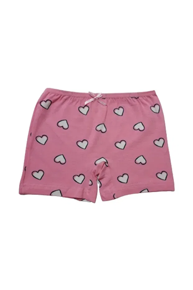 Детские шорты для девочек хлопковые с принтом Homewear Elmas Kids, Pink — фото 2