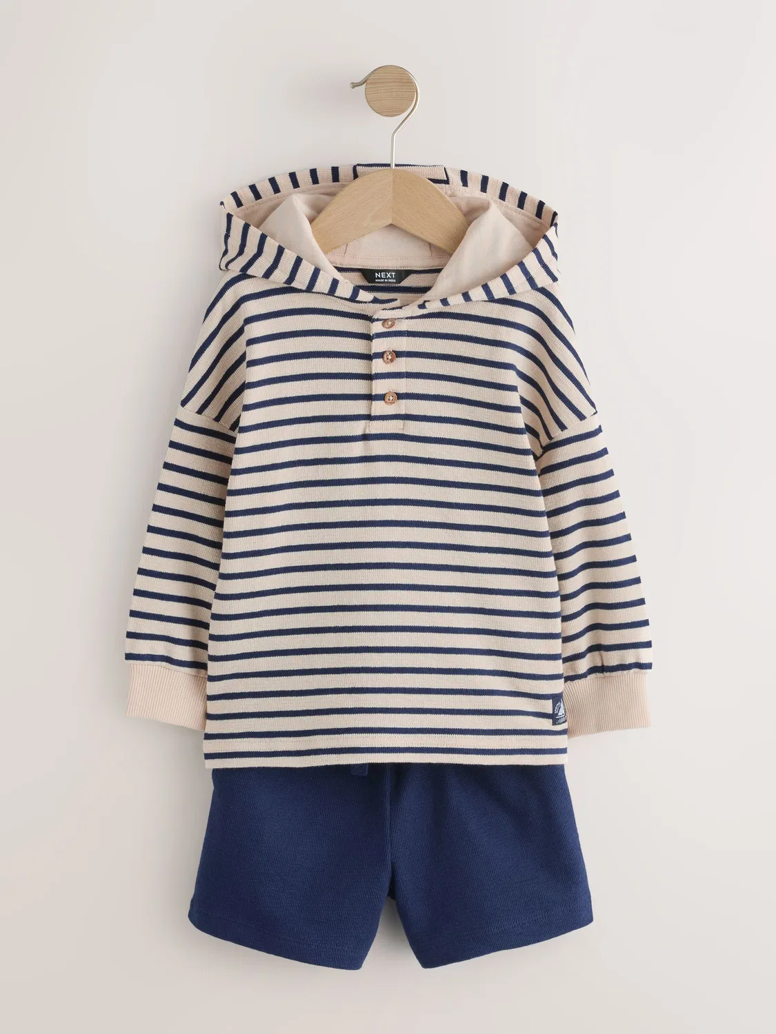 Костюм из текстурированного трикотажа Next, Ecru White Striped