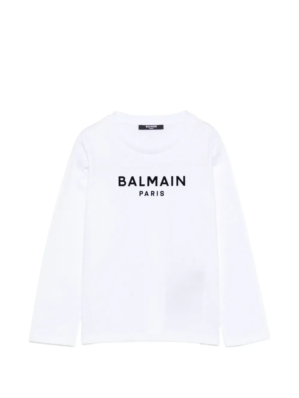 Лонгслив с логотипом Balmain Kids, белый
