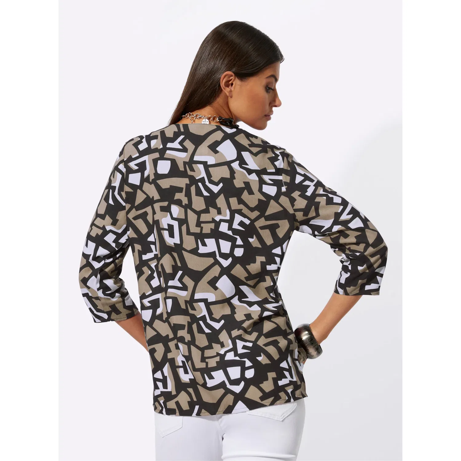 Женская блуза с принтом creation L, Beige/Black/Pattern — фото 3