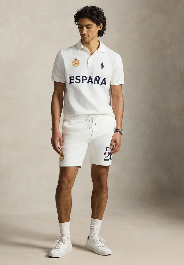Футболка поло из пике, Classic Fit Spain Polo Shirt, Polo Ralph Lauren, White, белый — фото 2