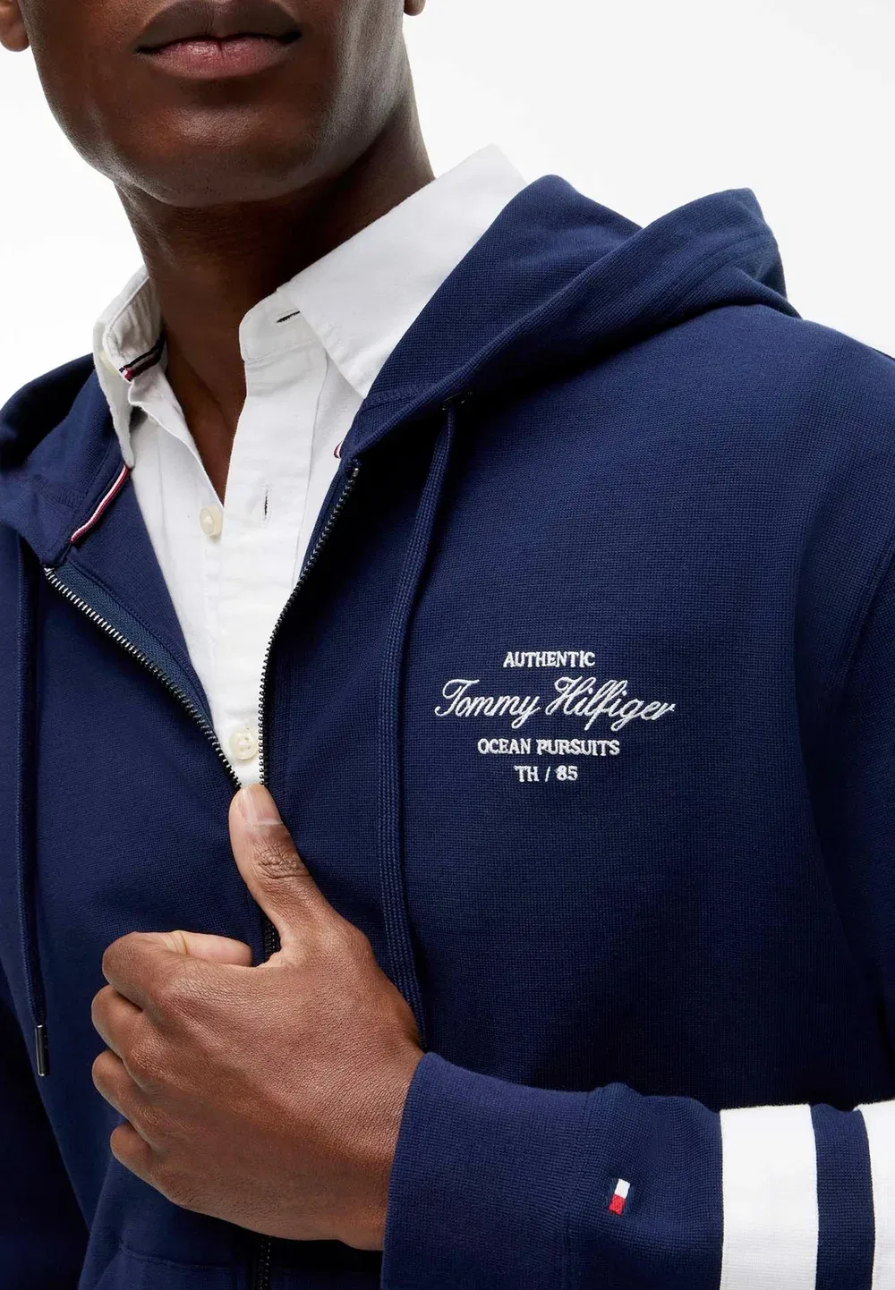 Жесткий диск с морским наконечником - толстовка на молнии Tommy Hilfiger, Carbon Navy — фото 4