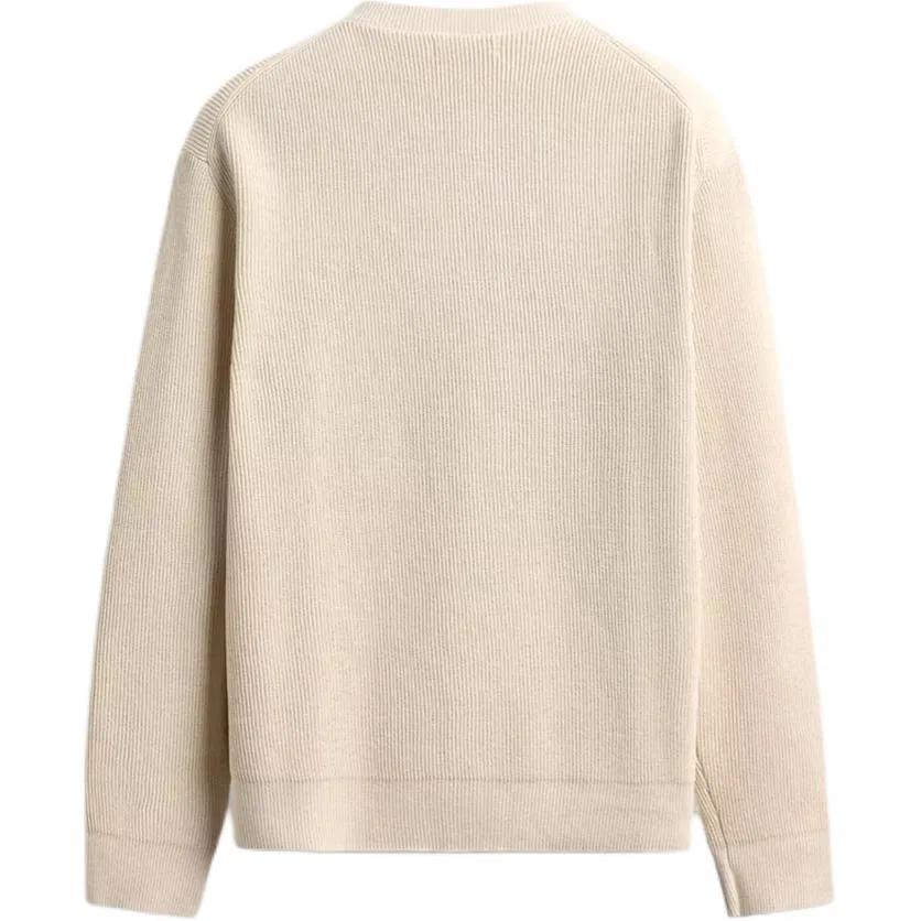 Мужской вязаный кардиган с круглым вырезом Moderate, ZARA, Raw White — фото 3
