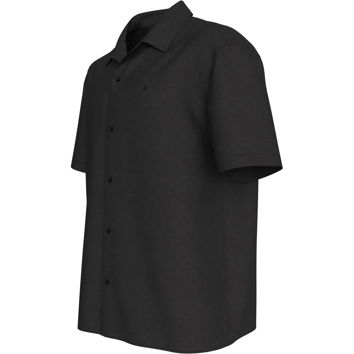 Мужская льняная рубашка с коротким рукавом Regular Fit Calvin Klein, Black — фото 2