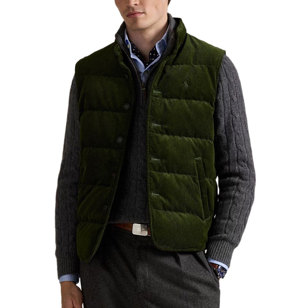 Стеганый жилет из вельвета Polo Ralph Lauren, rural оливково-зеленый — фото 2