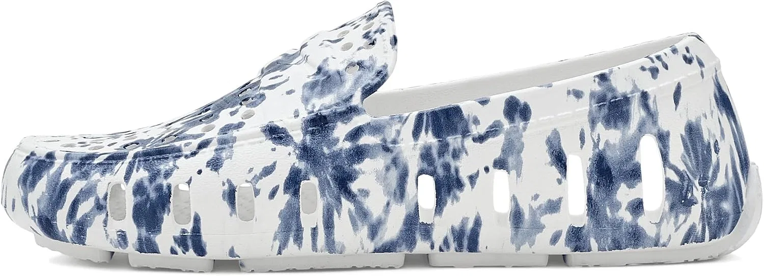 Детские туфли-лоферы для мальчиков с принтом Prodigy Driver Floafers, Navy Tie Dye/Bright White — фото 4