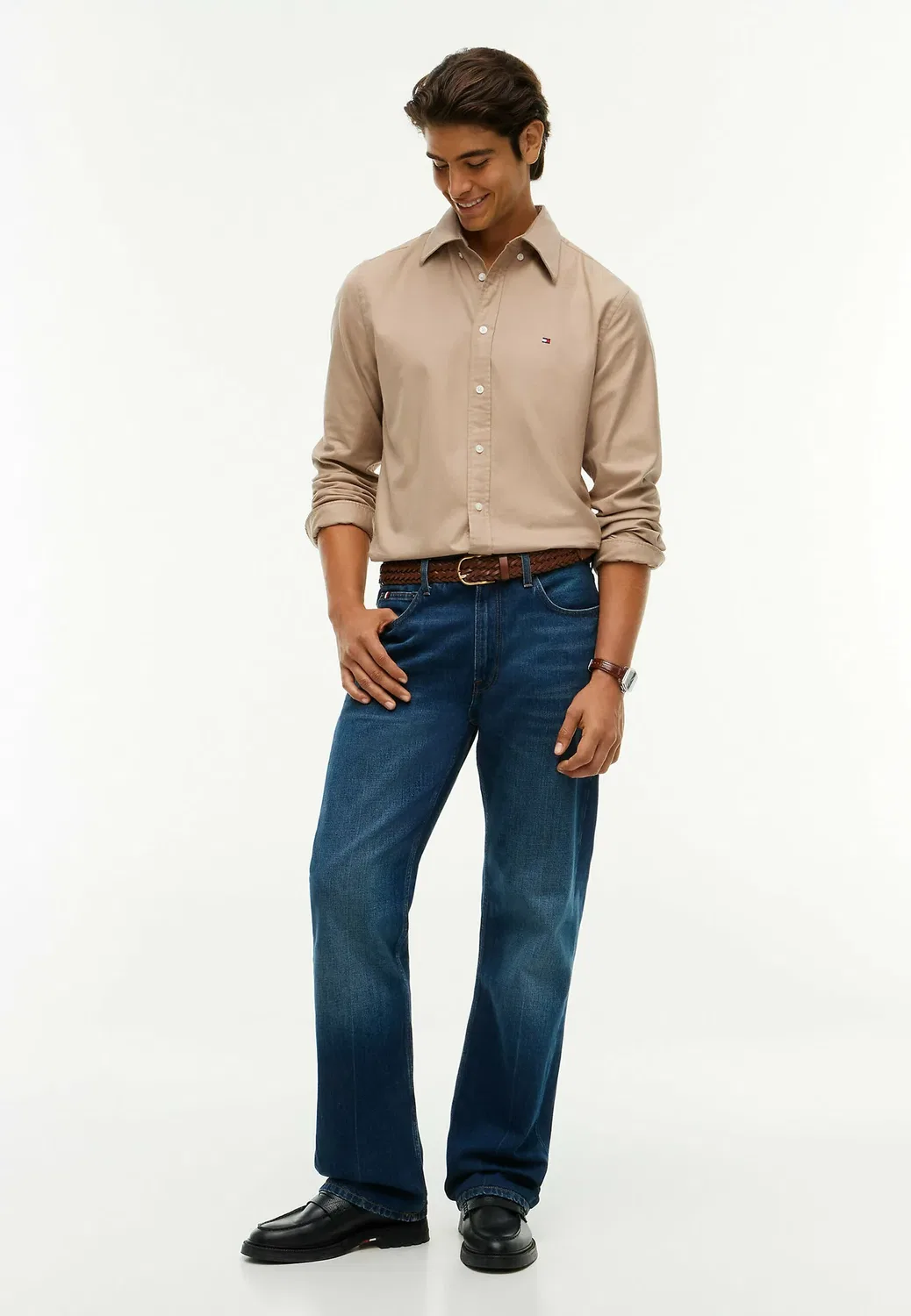 Рубашка из фланели Flex однотонная RF - рубашка Tommy Hilfiger, Coastal Taupe — фото 2