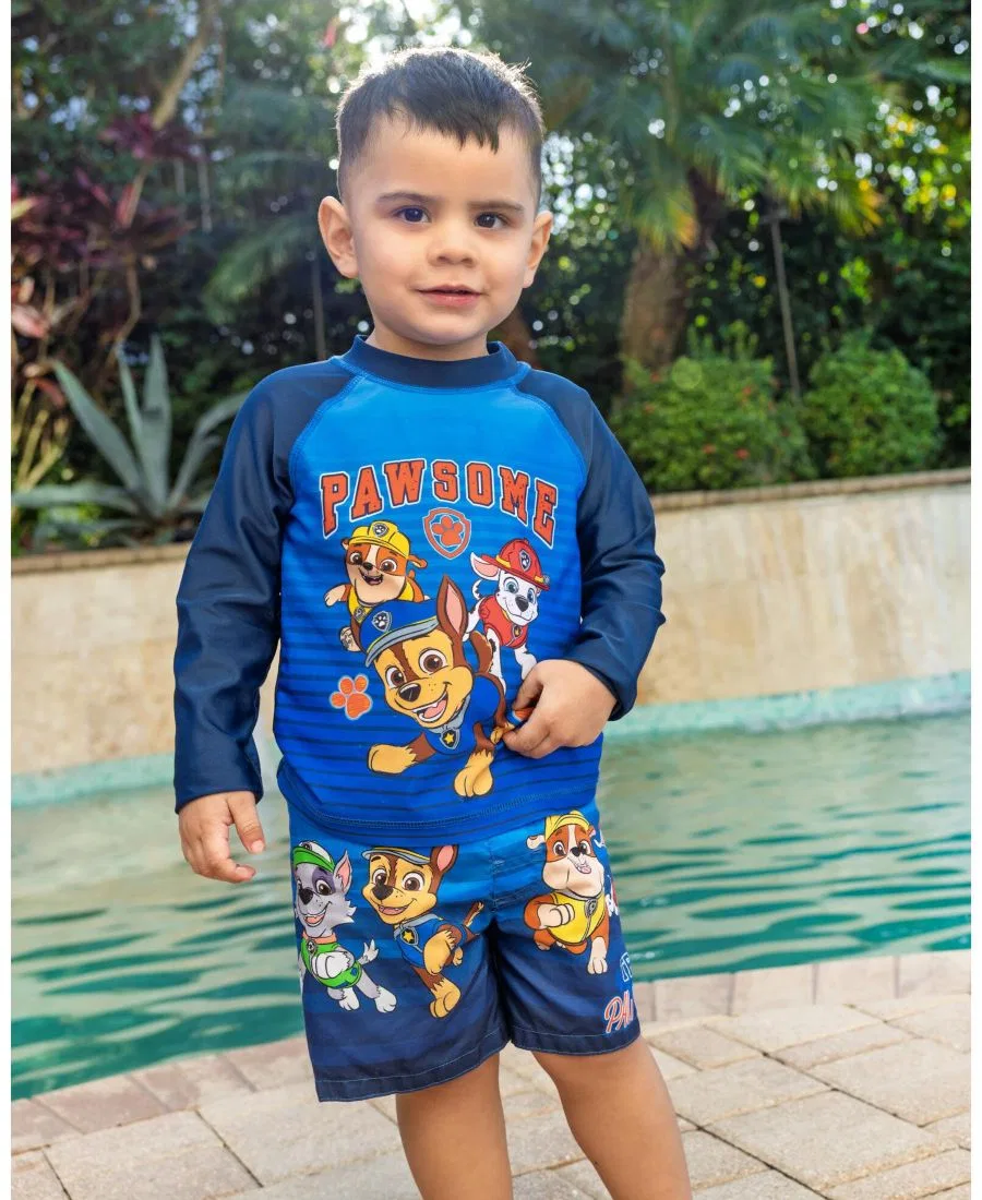 Комплект из рашгарда с длинным рукавом и плавок Paw Patrol, Navy Blue — фото 3