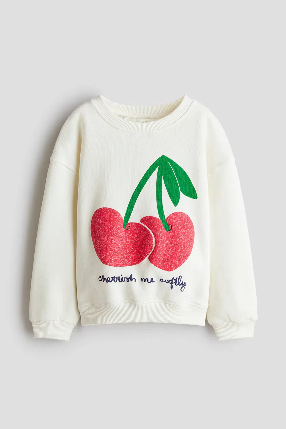 Толстовка с декоративным рисунком H&M, Weiß/Kirschen