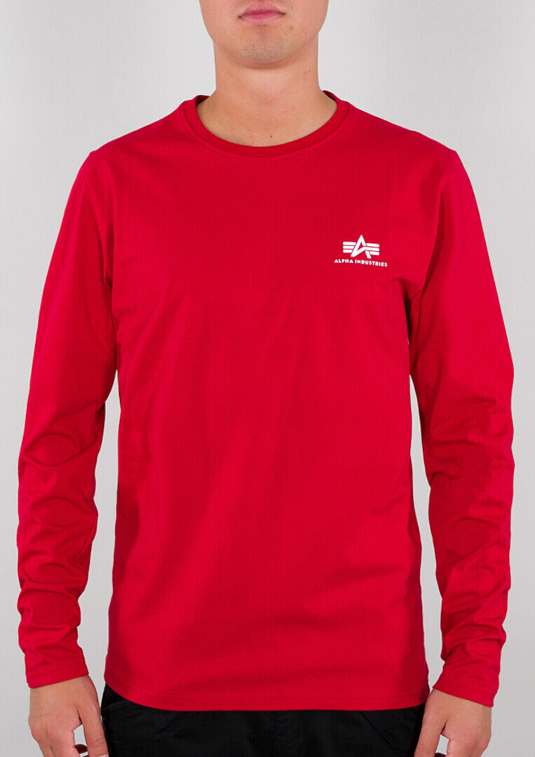 

Рубашка Alpha Industries Back Print Heavy с длинными рукавами, красно-белая