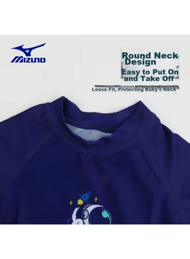 Комплект купальный для мальчиков с коротким рукавом Mizuno, синий — фото 3