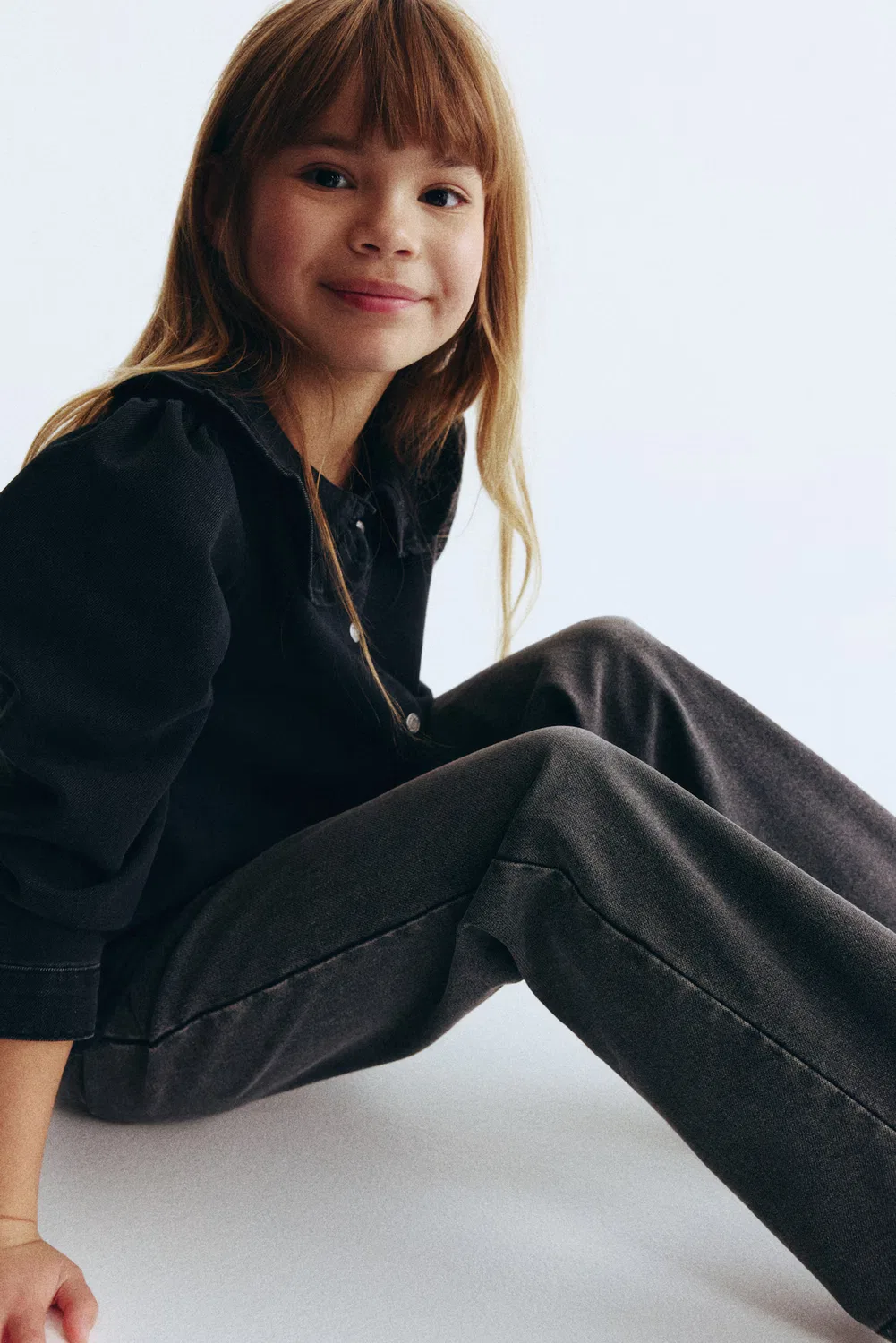 Широкие брюки в джинсовом стиле H&M, Denimgrau — фото 2