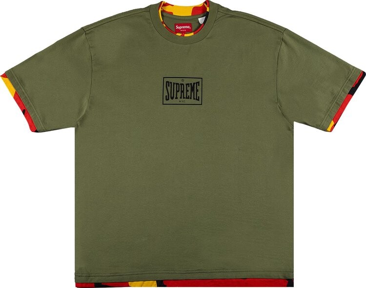 

Футболка Supreme Layered Short-Sleeve Top 'Light Olive', зеленый