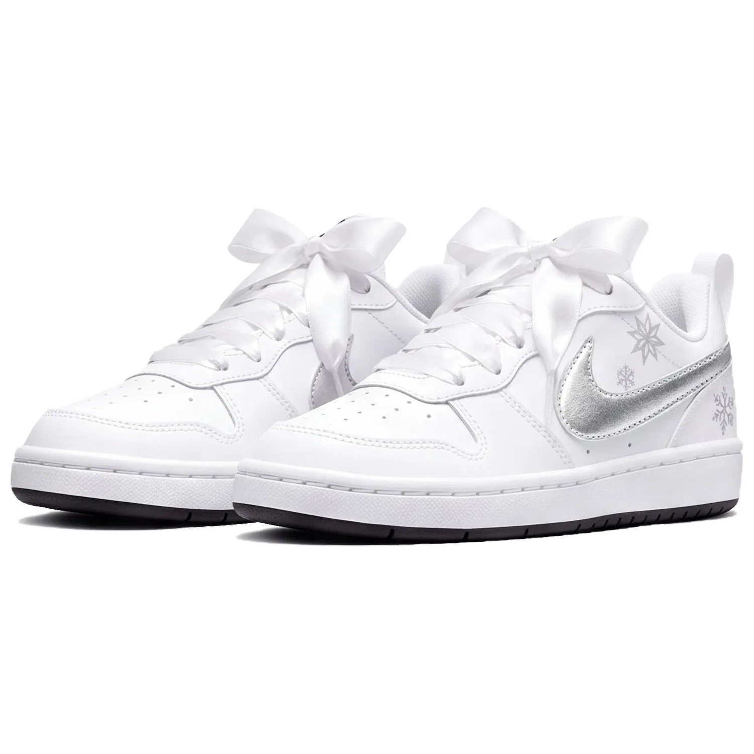 Детские кроссовки-скейтборд низкие Nike Court Borough Silver White, Белый — фото 4