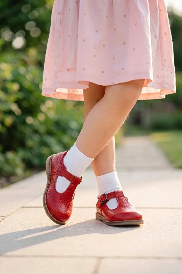 Детские туфли для девочек ортопедические Cevoclub Kids, Red — фото 2