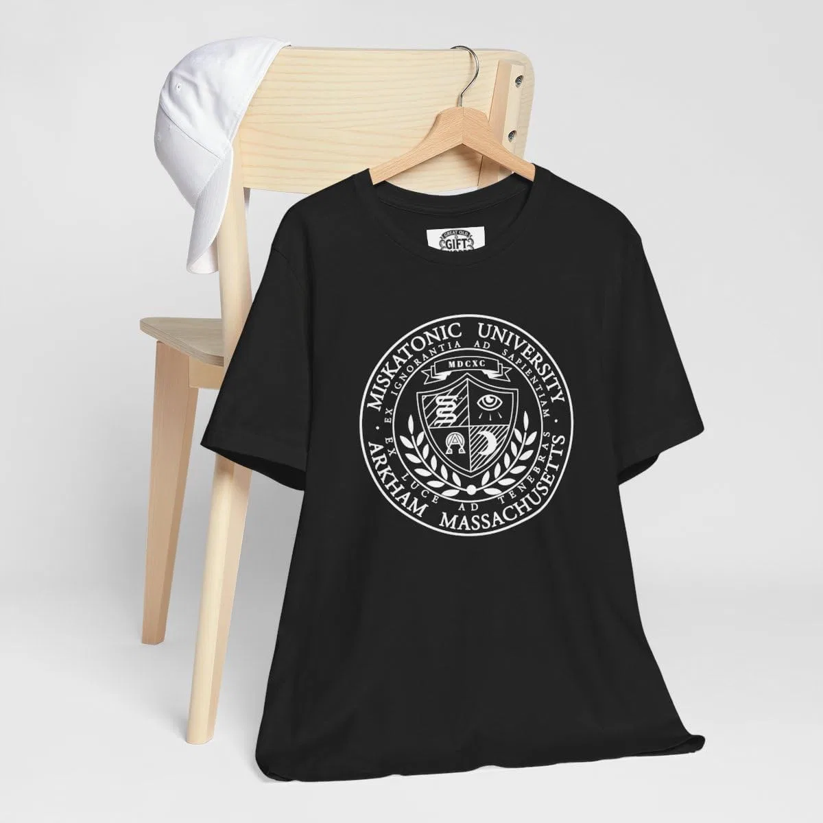 Футболка с принтом Cthulhu Miskatonic University Bella+canvas, Black — фото 4