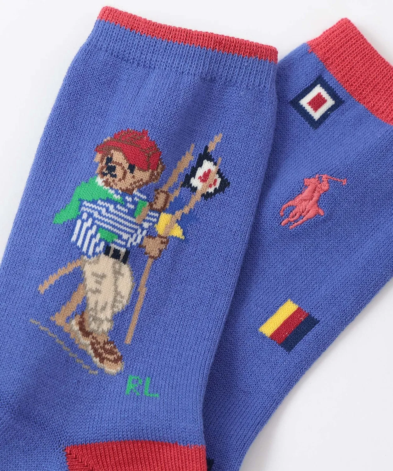 Детские носки с принтом Sailing Bear & Flag POLO RALPH LAUREN, Blue — фото 2