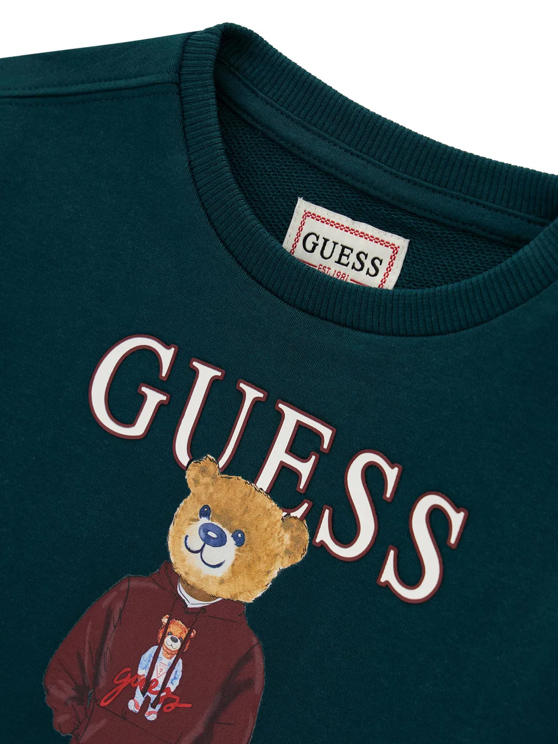 Толстовка стандартного кроя для мальчика Guess, темно-зеленый — фото 3
