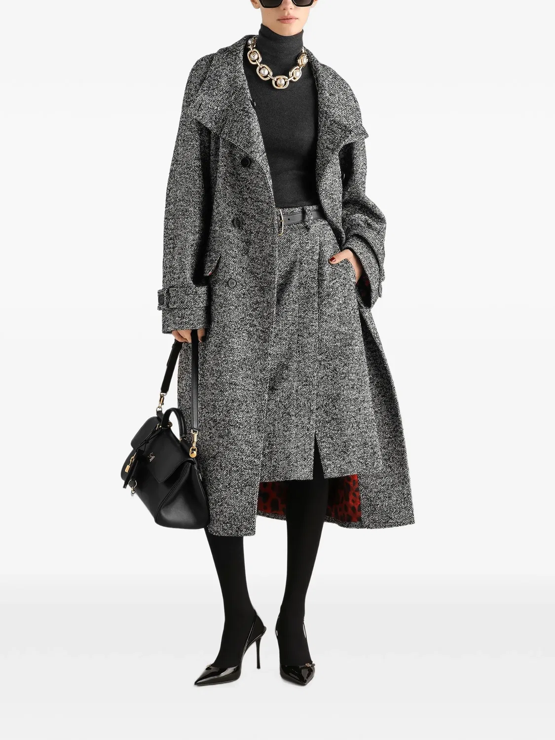 Юбка из смесовой шерсти Dolce & Gabbana, серый