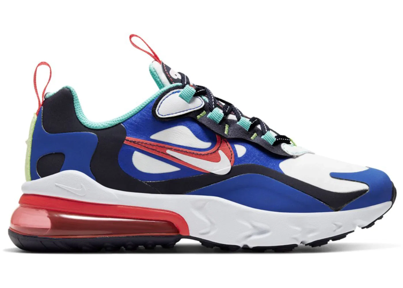 Детские кроссовки Lifestyle с технологией Air Max и React Nike Air Max 270 React, Metallic Utopia Slate/Ghost Green/Midnight Green/Black
