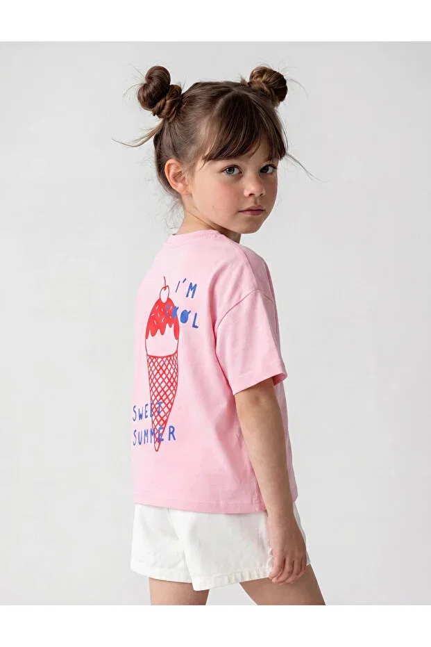 Детский комплект футболок для девочек с принтом Nivo Baby, Pink — фото 2