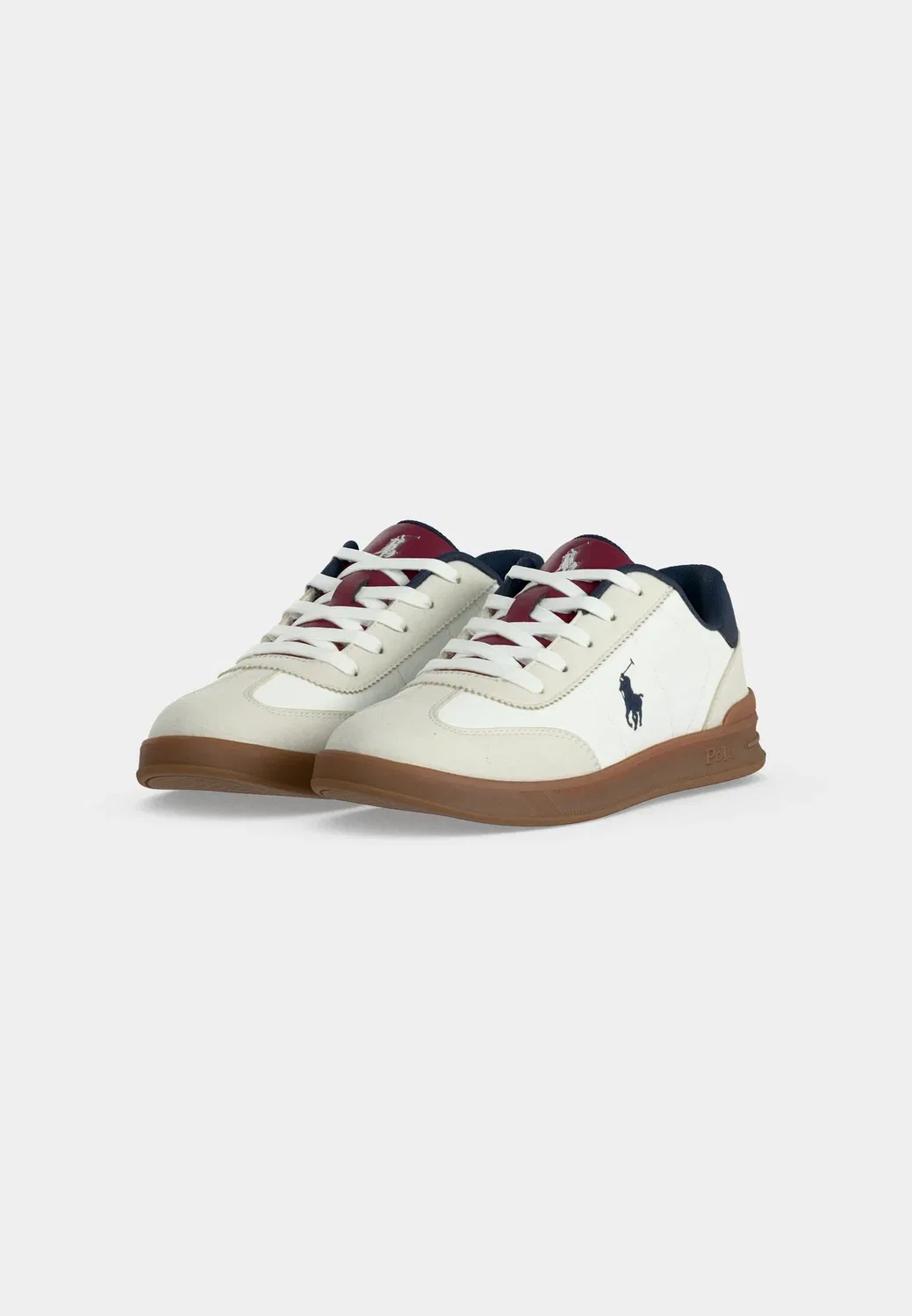 Холлис - тренеры Polo Ralph Lauren, Paper White Smooth/Grey/Dark Red/Navy — фото 3