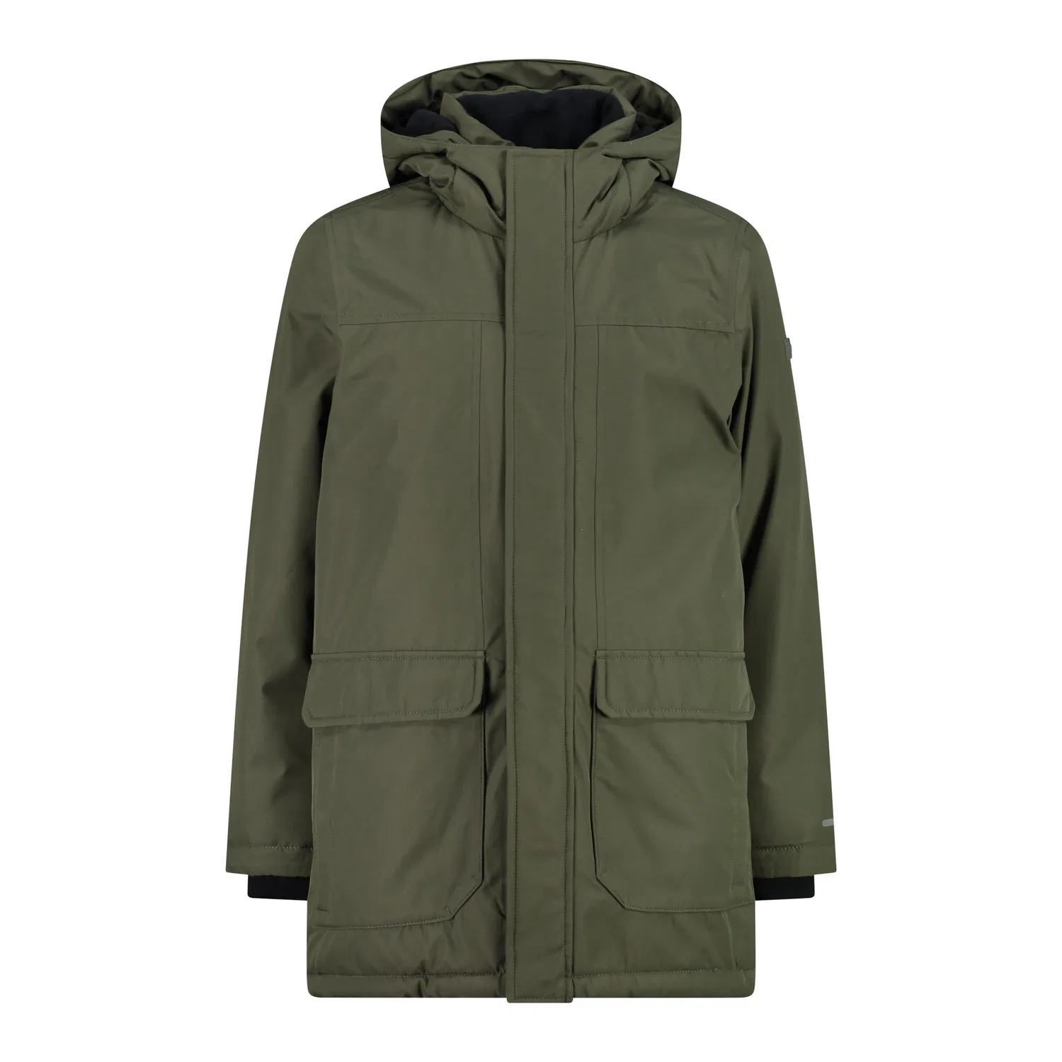 Детская куртка с капюшоном KID JACKET LONG FIX HOOD Cmp, Olivgrun Silbergrun