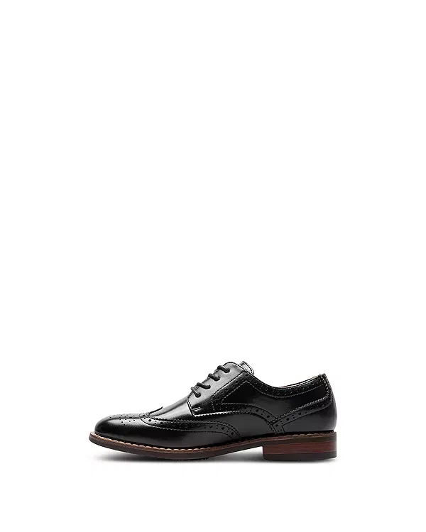 Детские классические туфли для мальчиков с оксфордским дизайном Rucci Wingtip Jr Florsheim Kids, черный — фото 4