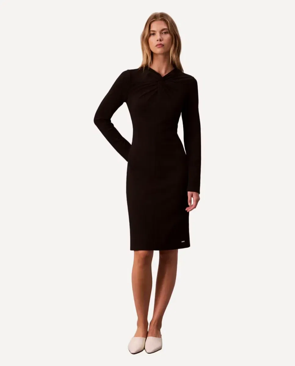 Женское платье-миди с длинным рукавом Calvin Klein, Negro