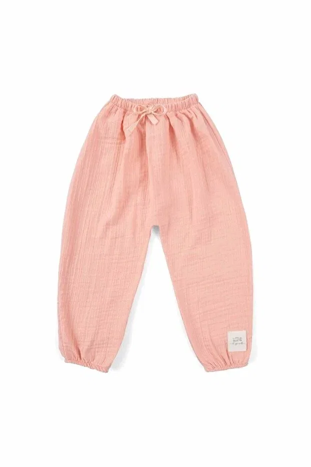 Детские брюки для девочек хлопковые Basics Little Gusto, Pink — фото 2
