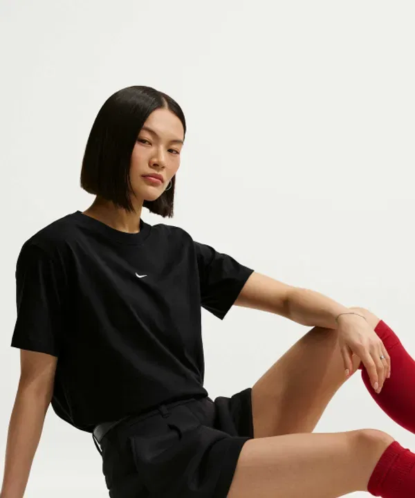 Футболка оверсайз с коротким рукавом Nike, черно-белая — фото 3