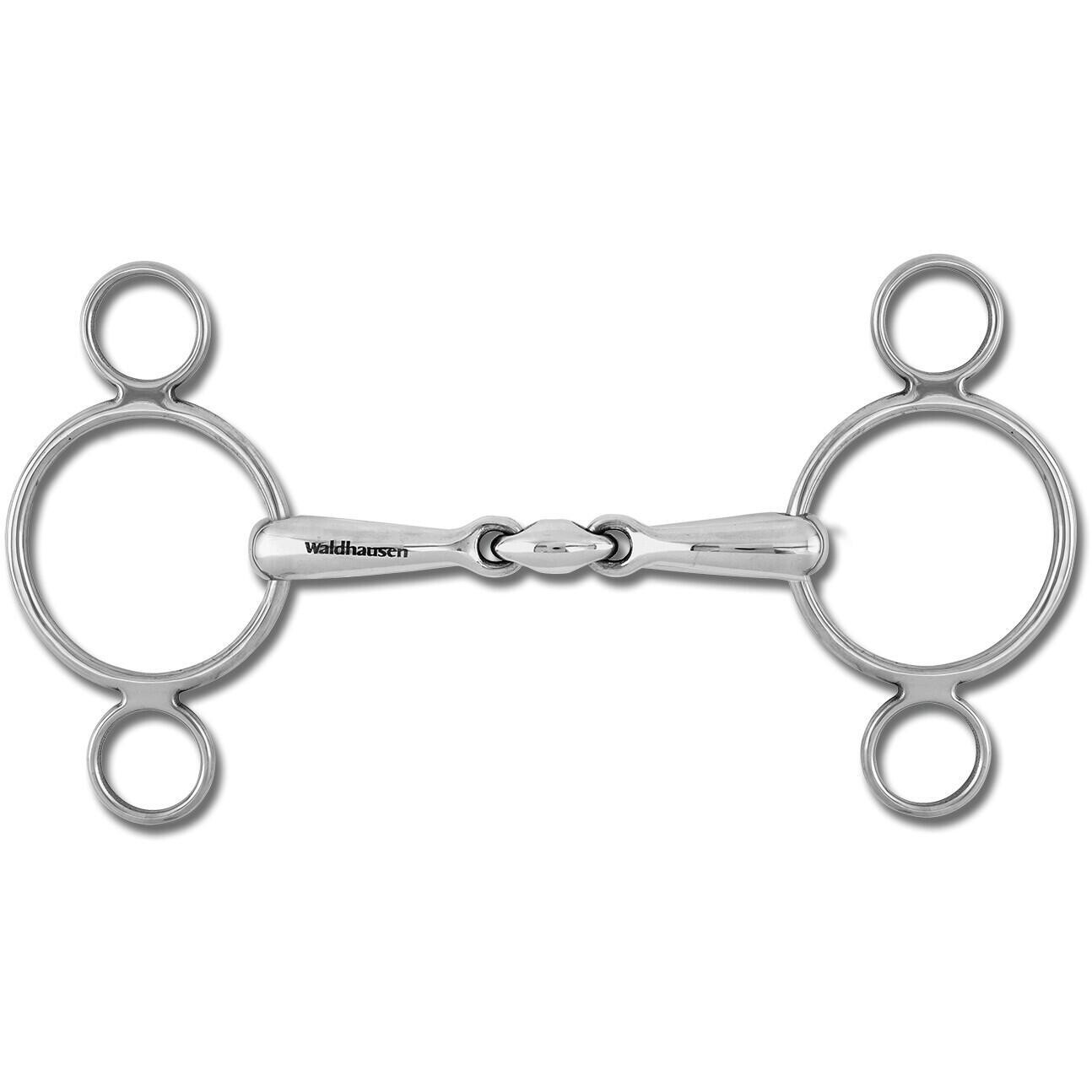 

Трензель двухшарнирный Waldhausen с тремя кольцами, 16 мм, серебряный