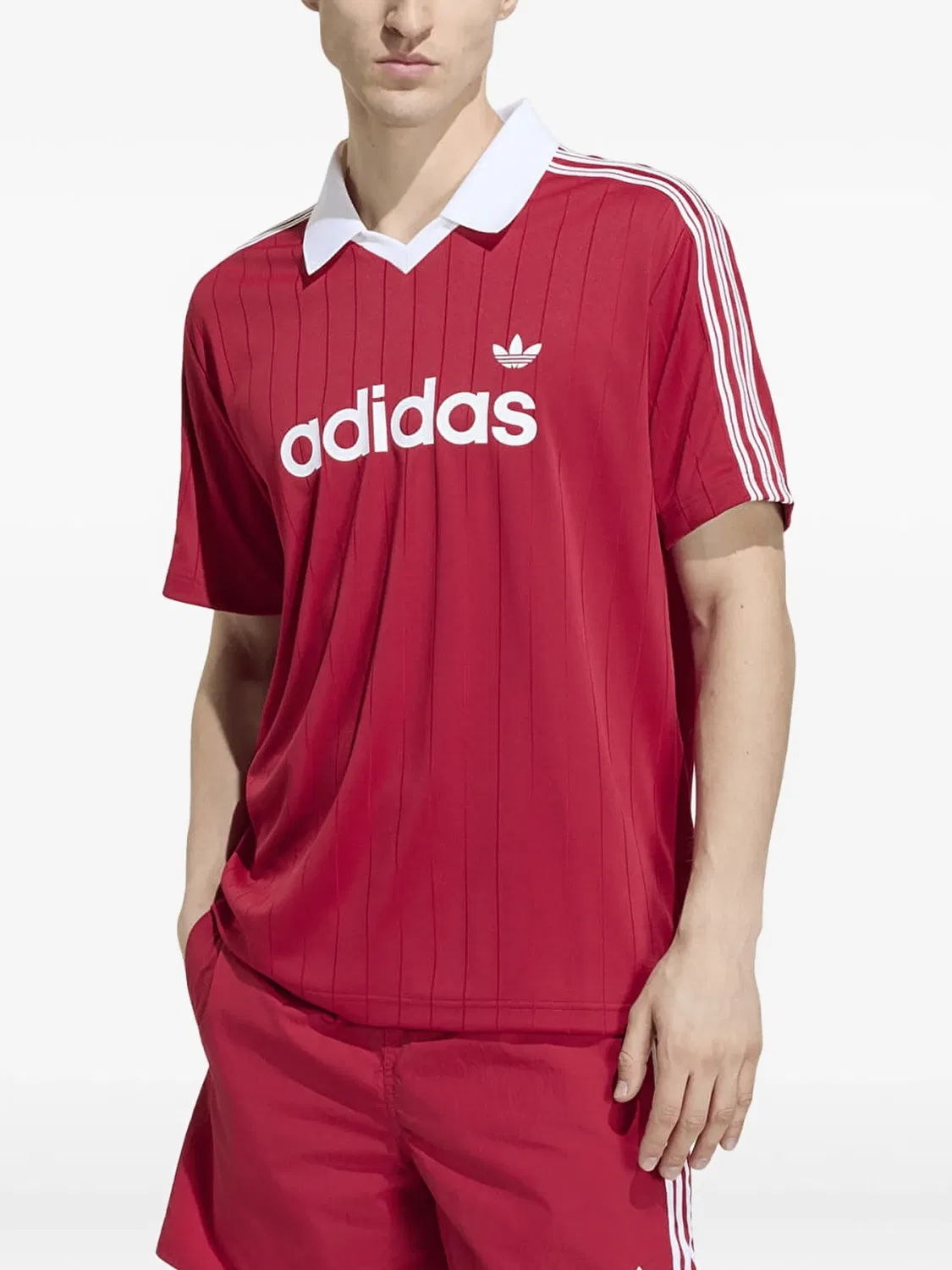 Футболка из джерси в полоску красная Adidas, красный