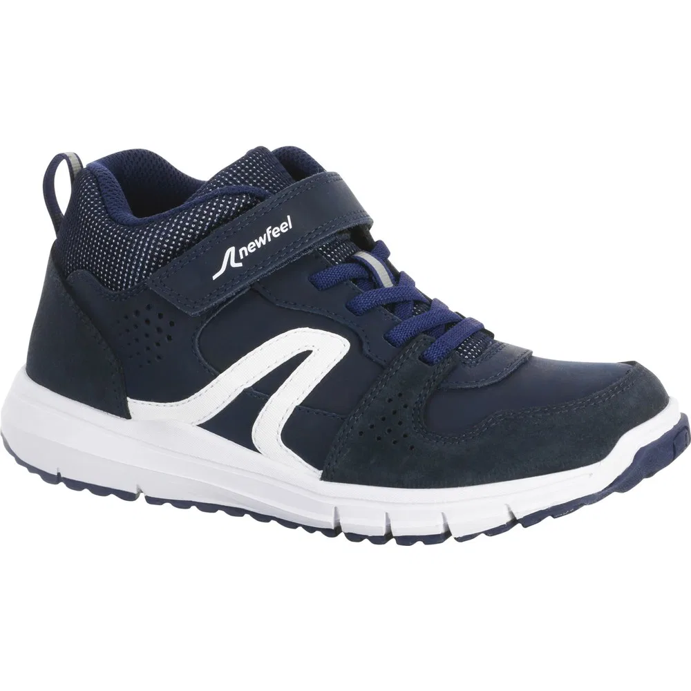 Детские кожаные кроссовки на липучках с нескользящей подошвой Protect 560, Dark Blue Decathlon