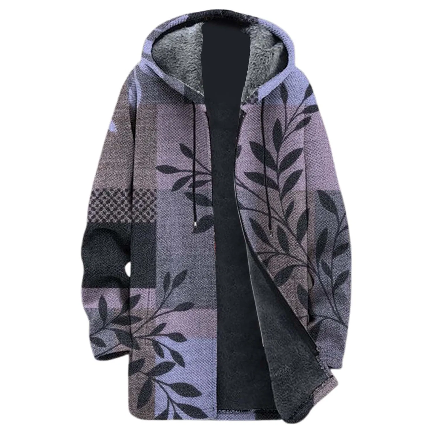 Мужское пальто с капюшоном и молнией, шерстяное, Brown Jackets, Beige-p