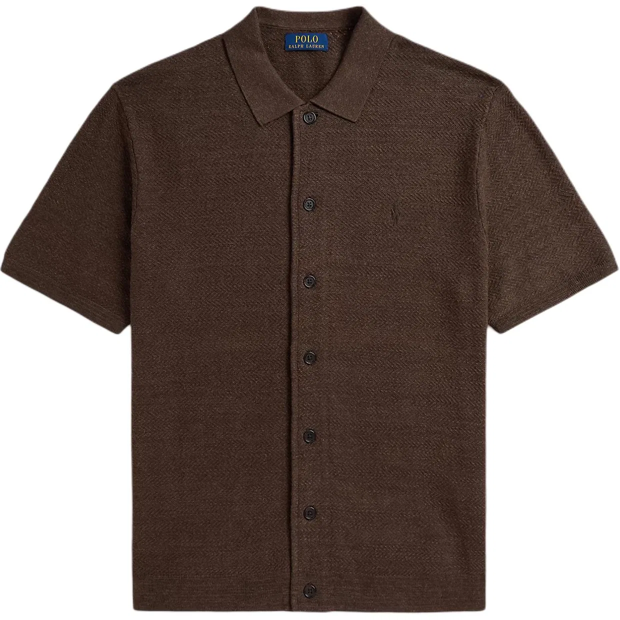 Трикотажный кардиган, прямой крой, отворот, Polo Ralph Lauren, Brown