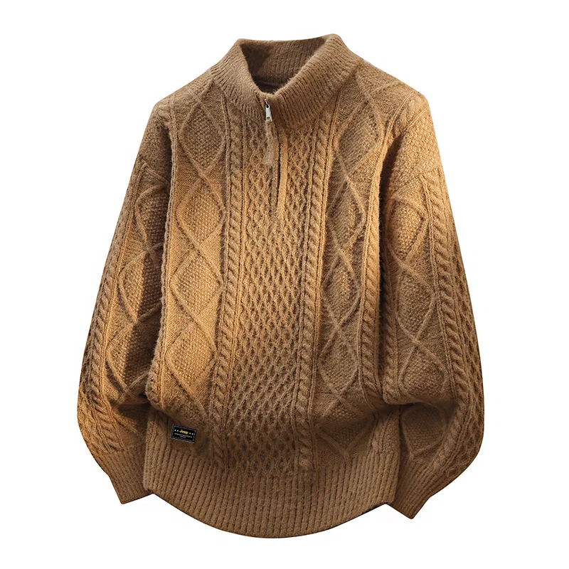 Детский трикотажный джемпер с воротником-стойкой Jeep Leisure Collection, Khaki
