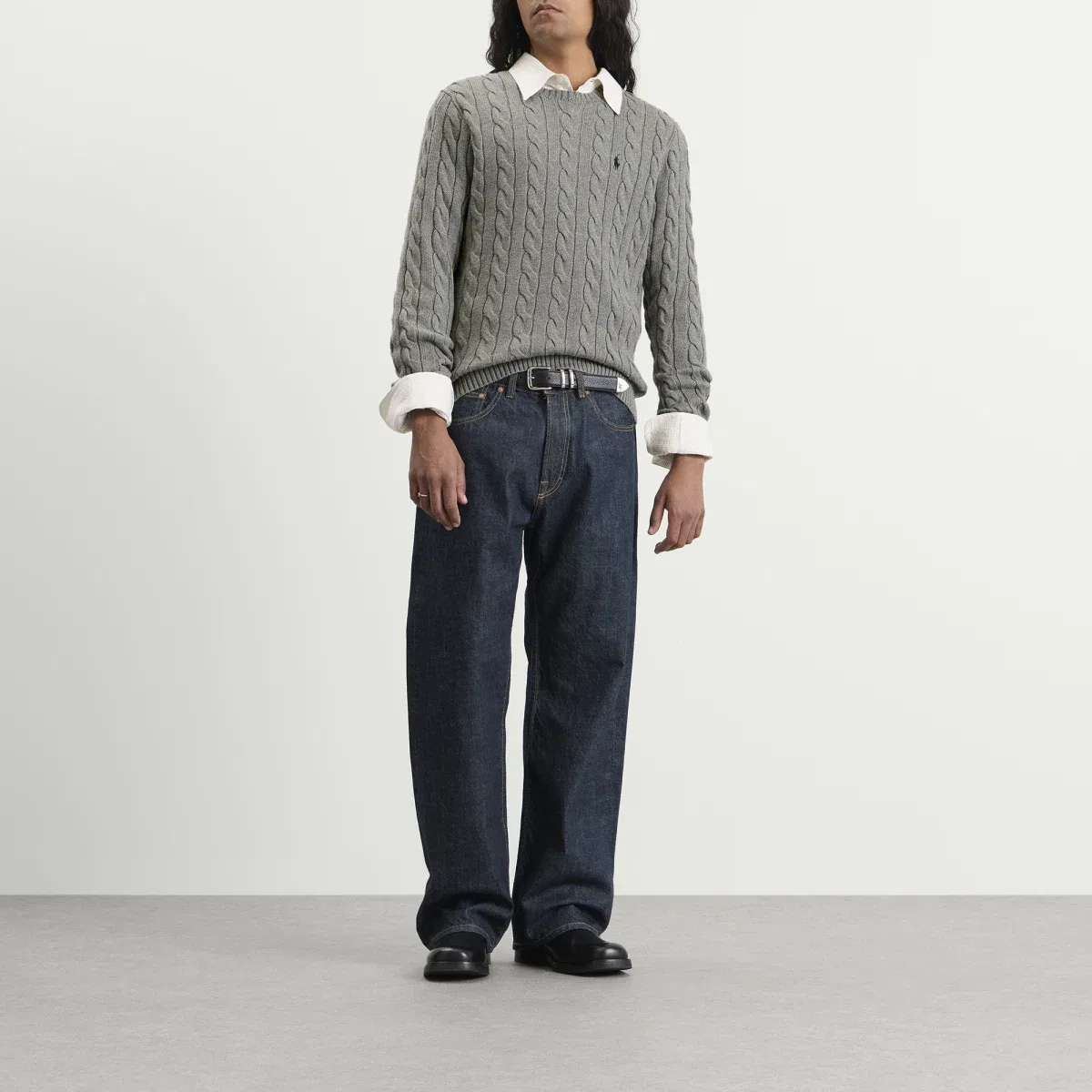 Свитер с косами Cable Knit Jumper Polo Ralph Lauren, Fawn Grey Heather — фото 4