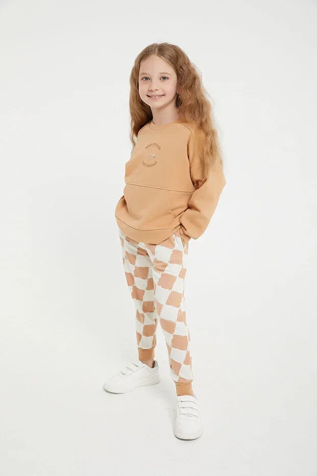 Детский спортивный костюм для девочек хлопковый Rolypoly Wild Stylish Camel, Camel Roly Poly
