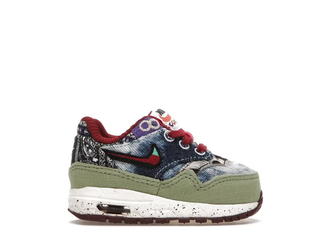 Детские кроссовки Lifestyle Nike Air Max 1 SP Concepts Mellow Nike, Oil Green/Black/Team Red/Sail