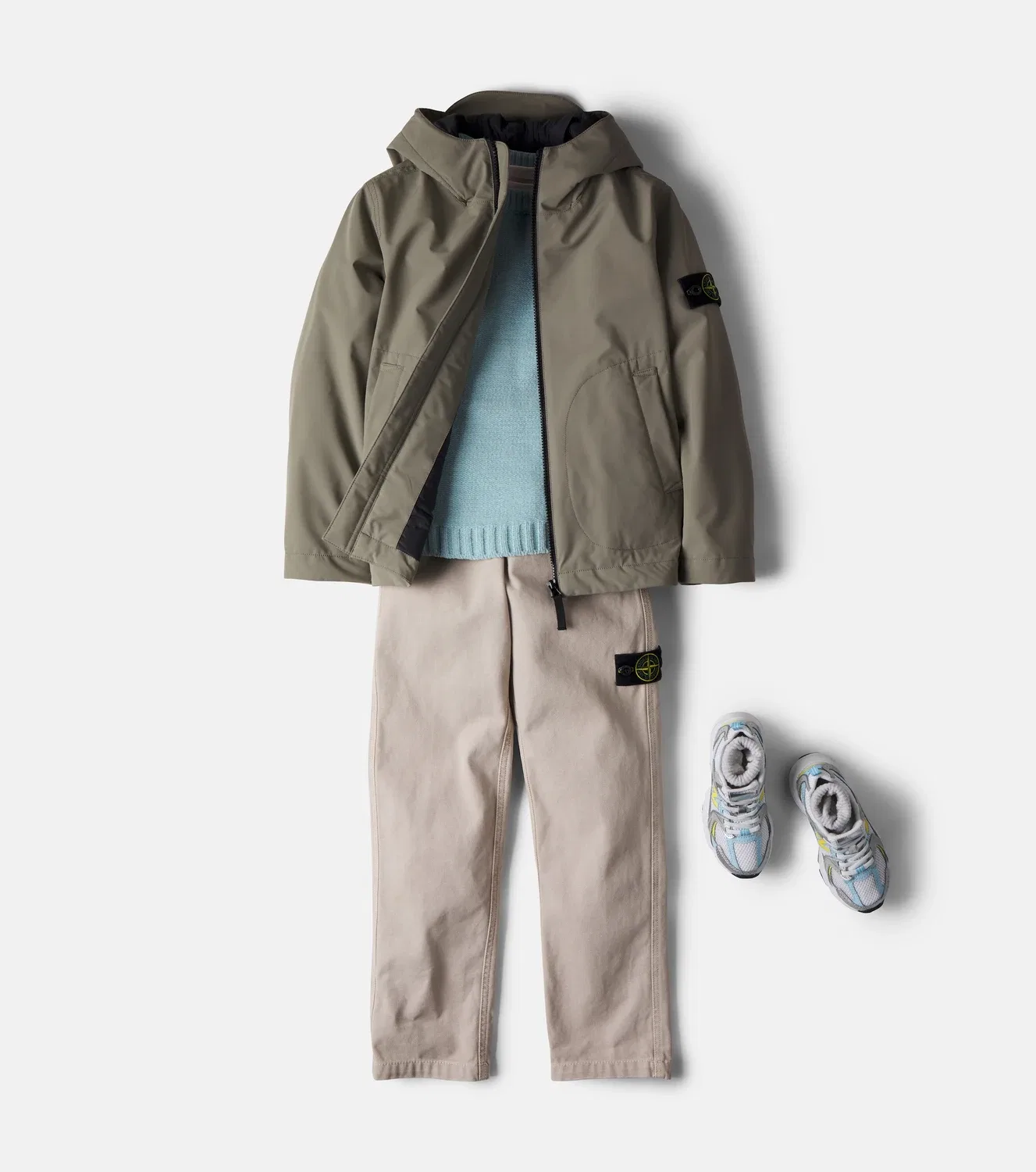 Свитшот хлопковый модель Compass Stone Island Junior, синий — фото 2