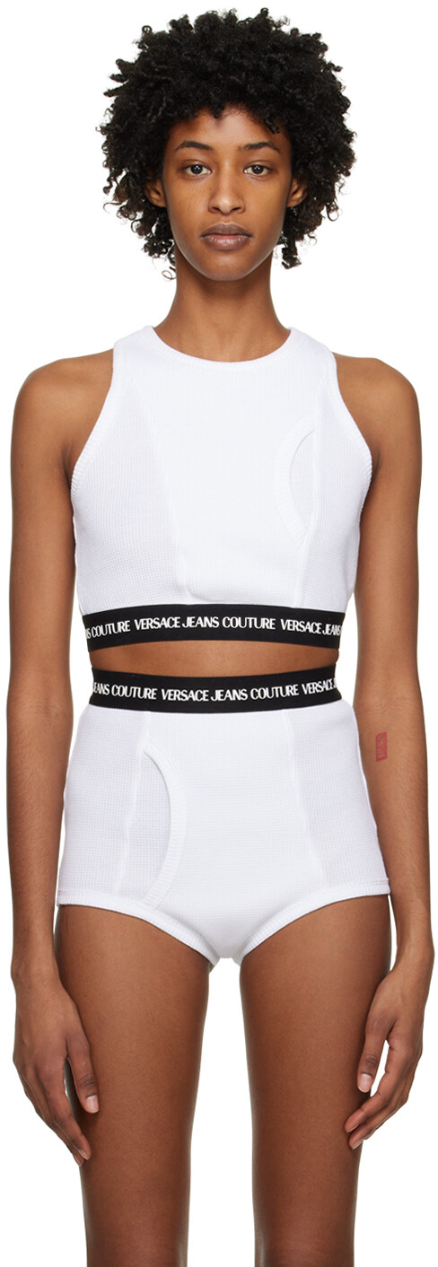 

Белая майка на бондах Versace Jeans Couture