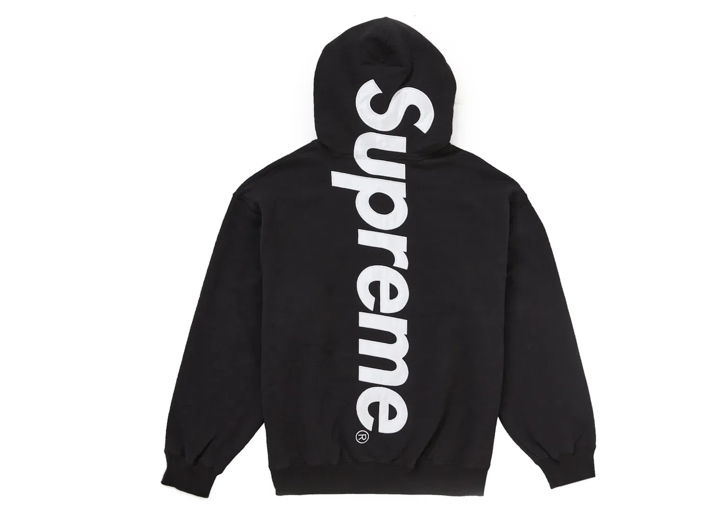 Мужской свитшот с капюшоном с сатиновой аппликацией Supreme Sweatshirt (FW24), Black