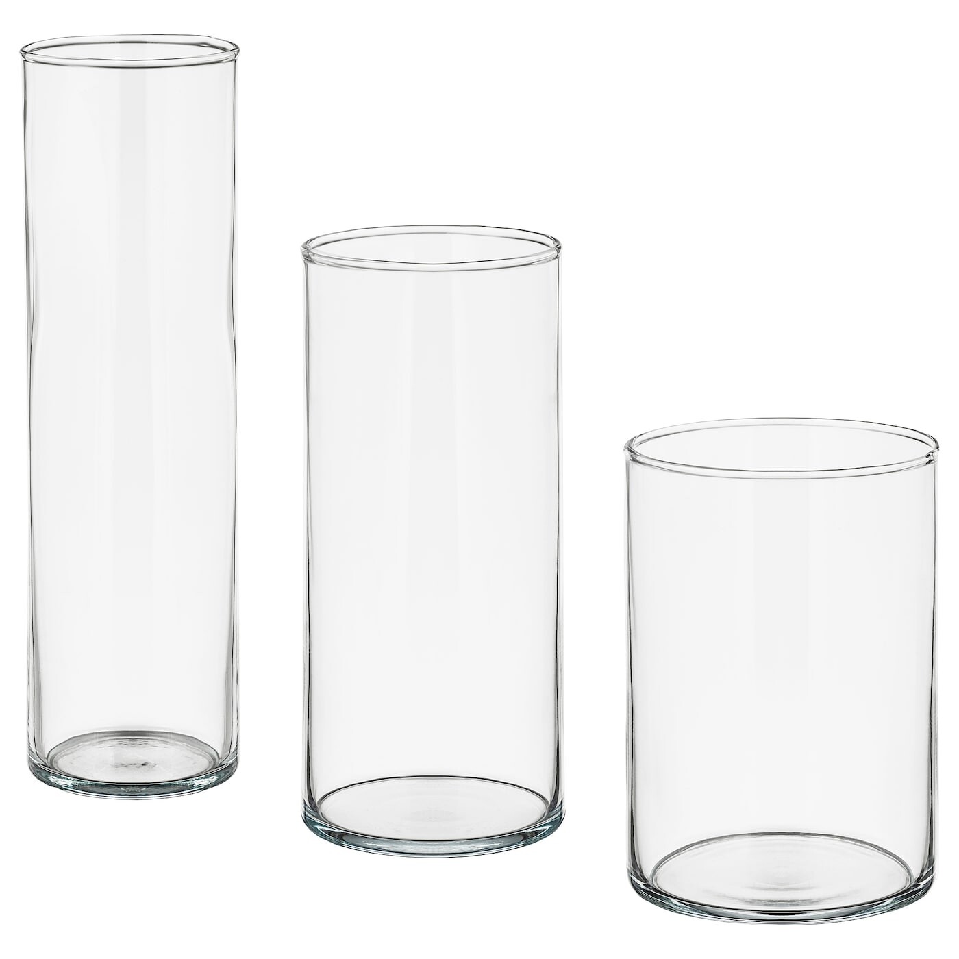 

CYLINDER ЦИЛИНДР Набор ваз,3 штуки, прозрачное стекло IKEA