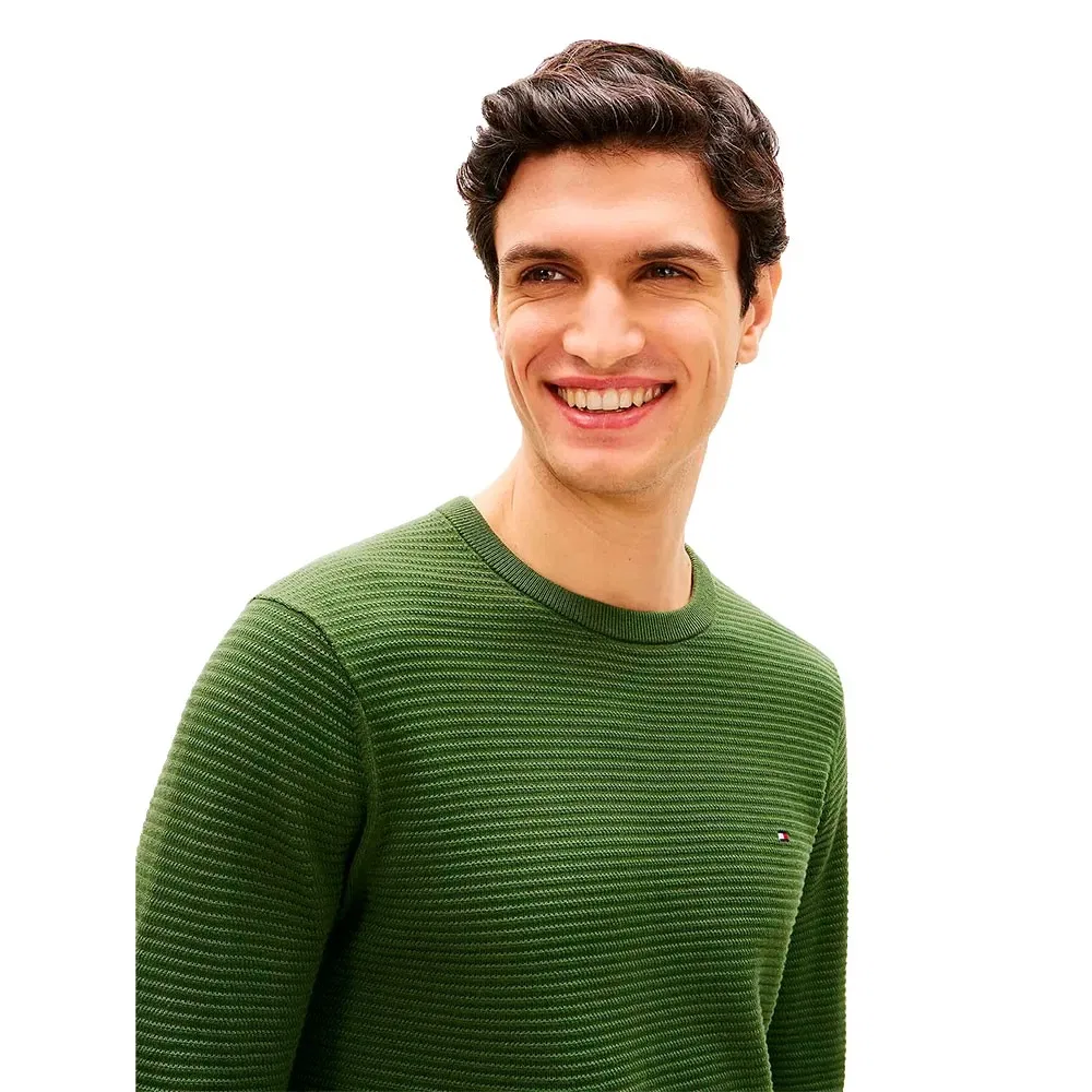 Свитер Seasonal Structure Tommy Hilfiger, зеленый — фото 4