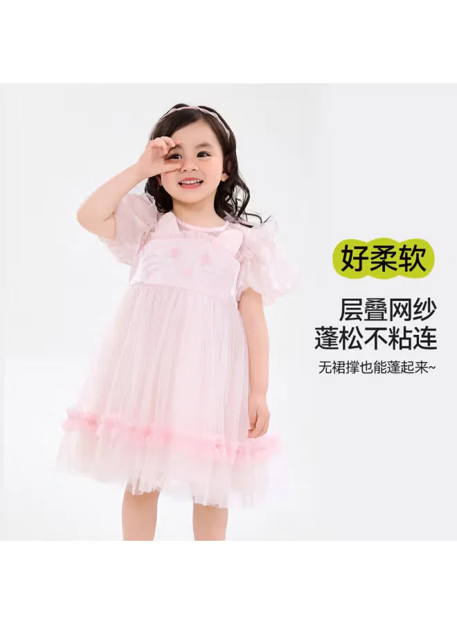 Платье с пышной юбкой из фатина Doodle Home, светло-розовый — фото 4